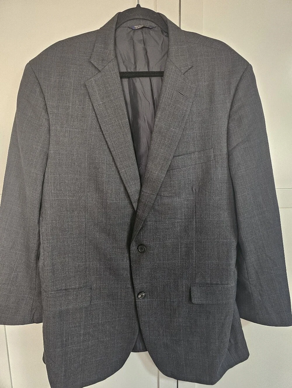 Brooks Brothers Golden Fleece Madison 44L Gray Windowpane Wool Sport Coat
